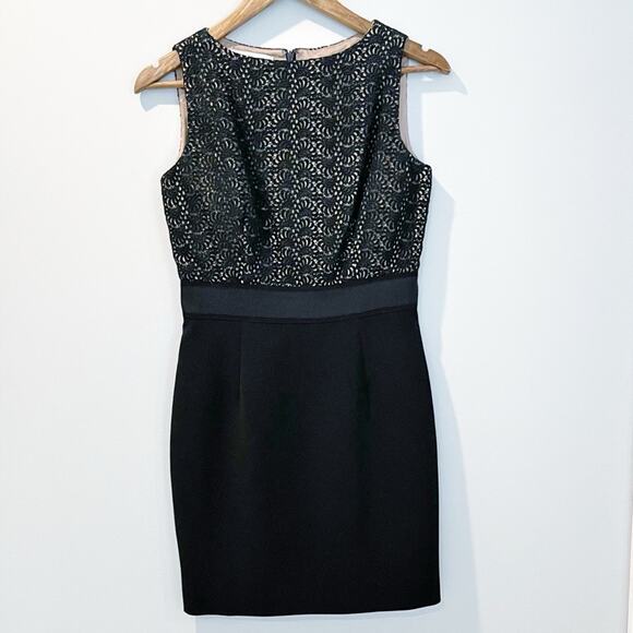 Kay Unger Lace Overlay Sheath Dress Black Size 4 LIKE NEW - Picture 14 of 16